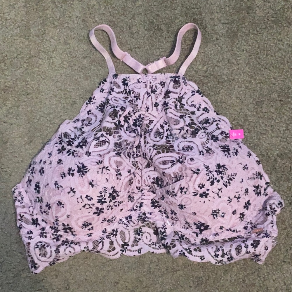 PINK pink & black bralette (size M)